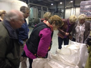 Inspecting the hops. 